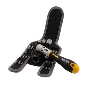 Felo 06071604 Ergonic K Handle Ratcheting Screwdriver Pouch Set, 16 Pieces
